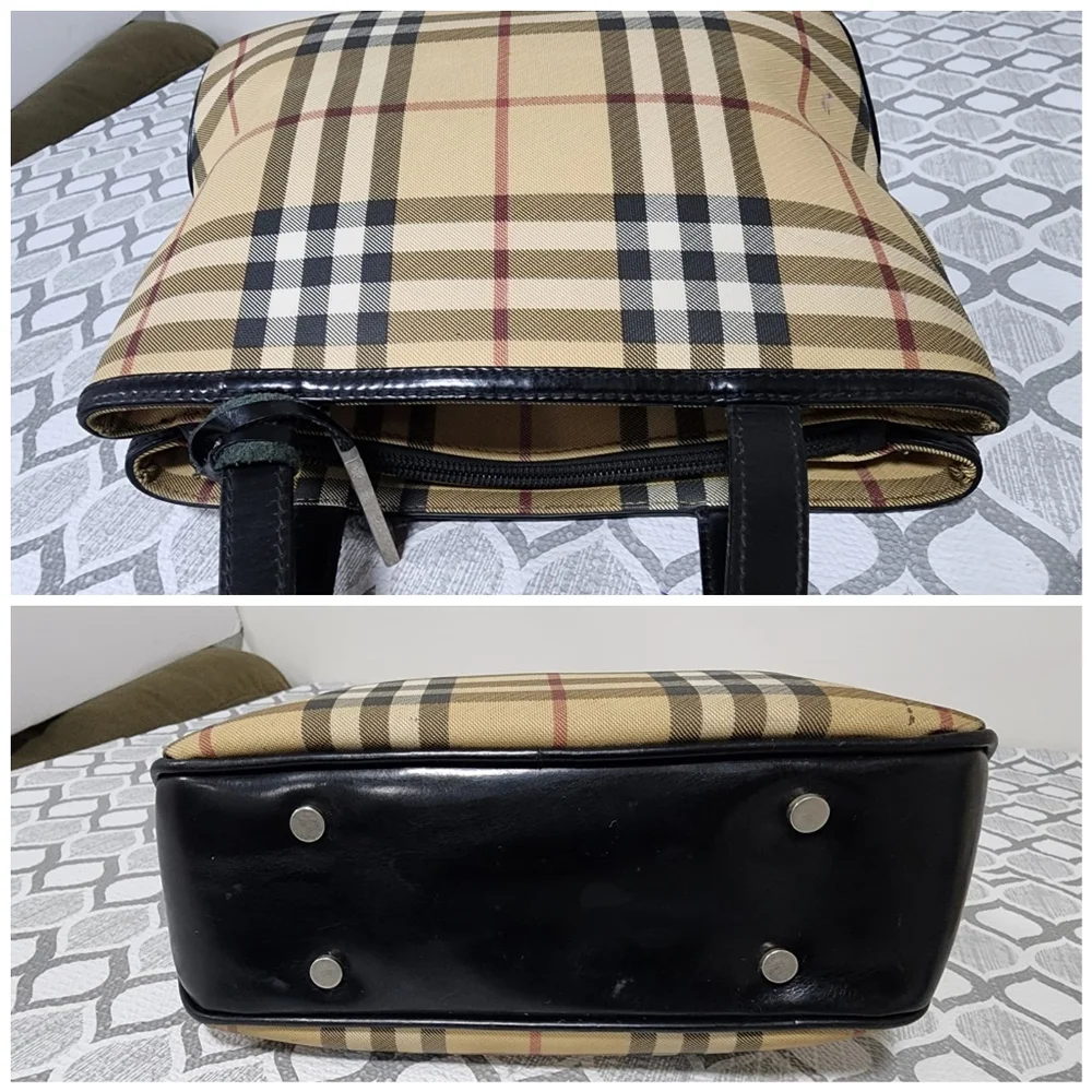 BURBERRY Vintage Nova Check Hand Bag Beige/Black - Picture 7 of 14